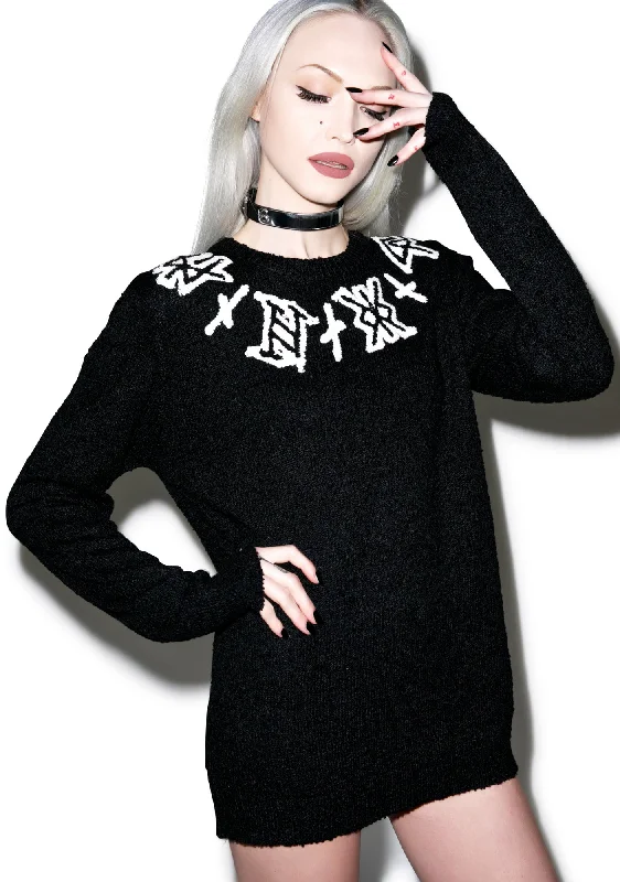 Timeless Elegant Logo Neck Sweater