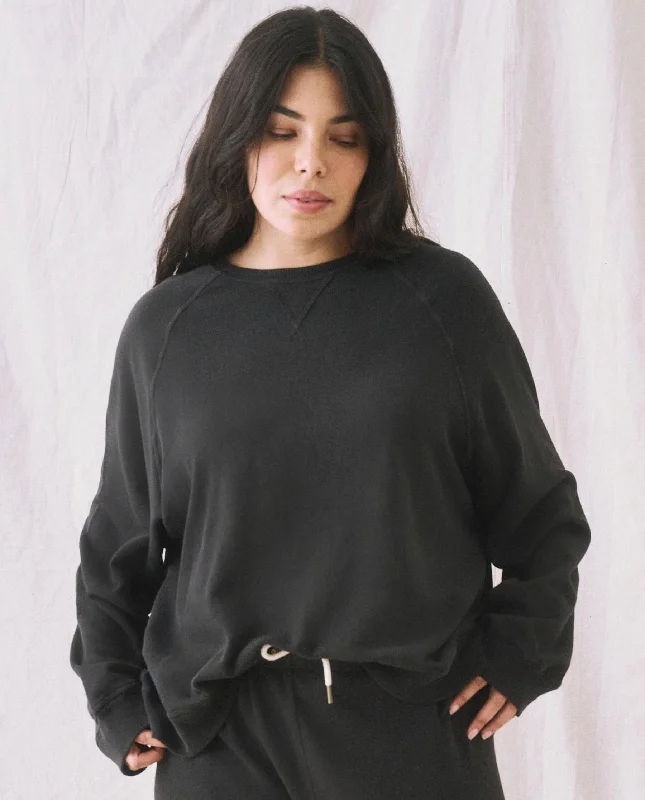 Trendy Urban Attire The Slouch Sweatshirt. Solid -- Almost Black