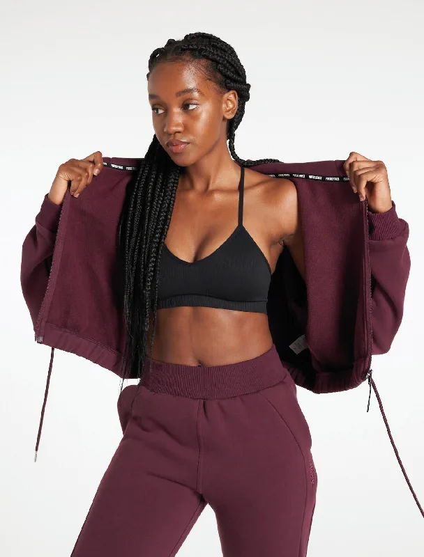 Budget Friendly Select Crop Jacket - Black Cherry