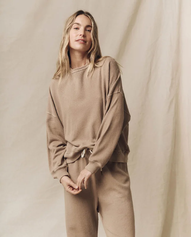 Charming Silhouette The Teammate Sweatshirt. Solid -- Khaki