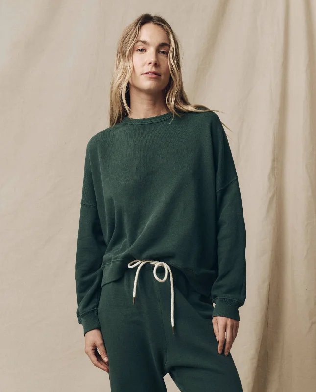 Minimalist Chic The Teammate Sweatshirt. Solid -- Deep Sea Green