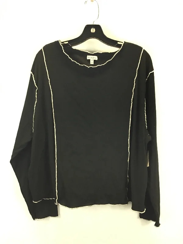 Top Long Sleeve By Love Fire In Black & White, Size: 3x