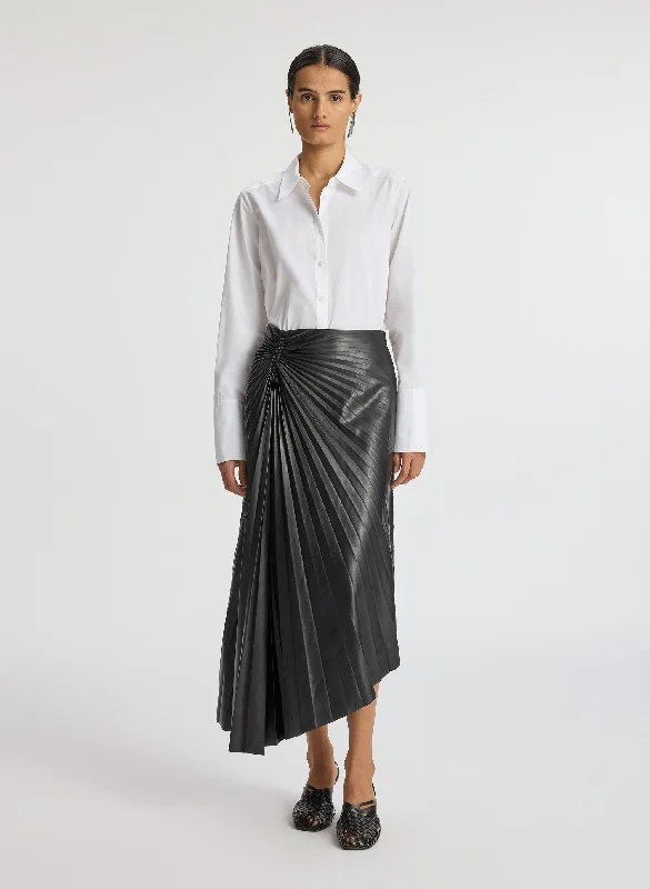 Vintage Retro Party Wear Tracy Smooth Vegan Leather Skirt