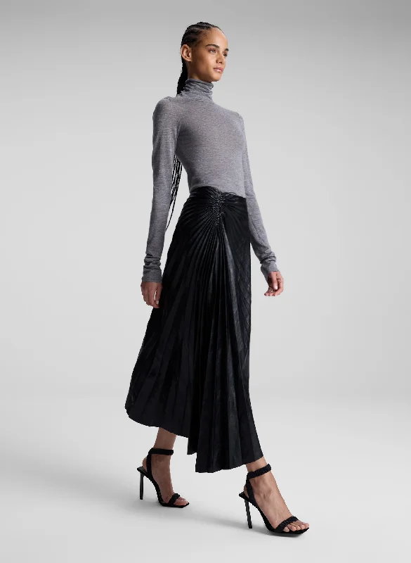 Flowy Fabric Tracy Textured Vegan Leather Skirt