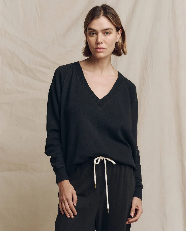 Runway Inspired Wear The V-Neck Sweatshirt. -- Almost Black