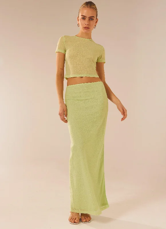 Top Deals Just Like Magic Maxi Skirt - Lime