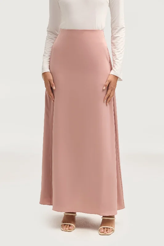 Trendy Threads Essential Satin Maxi Skirt - Blush