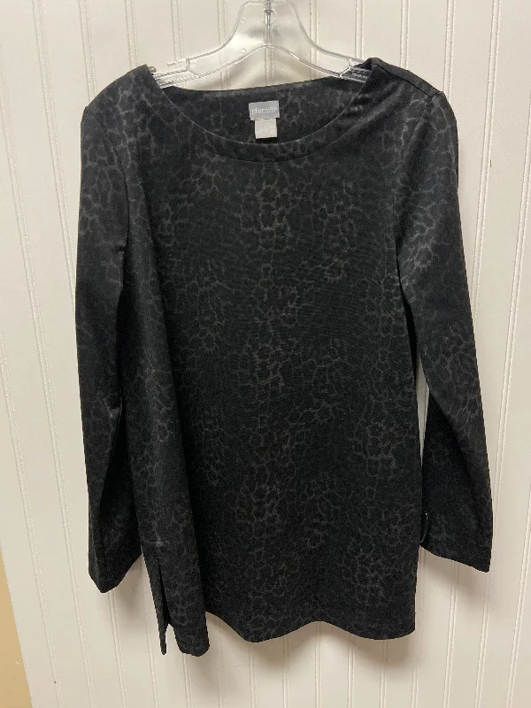 Top Long Sleeve By Chicos In Leopard Print, Size: M