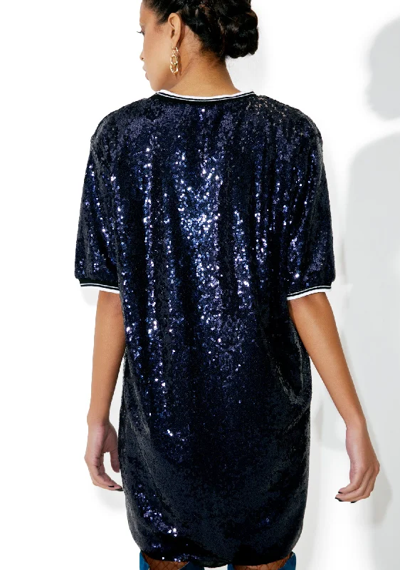 Evening Looks Blueberry Bubbly Sequin Tee