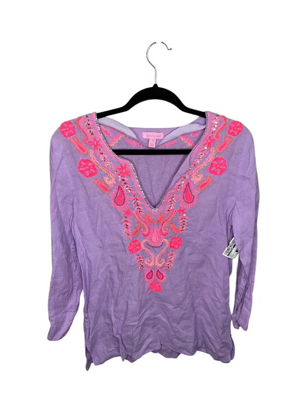 Top Long Sleeve By Lilly Pulitzer In Purple, Size: M