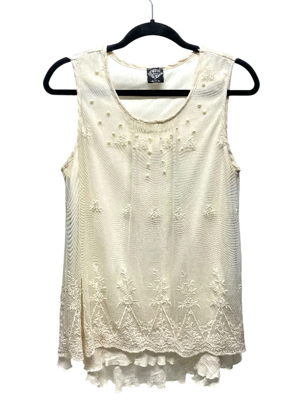 Top Sleeveless By Cal Style In Cream, Size: S