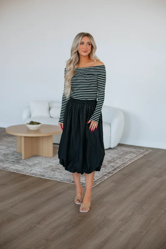 Quality Wear Mikala Midi Skirt - Black