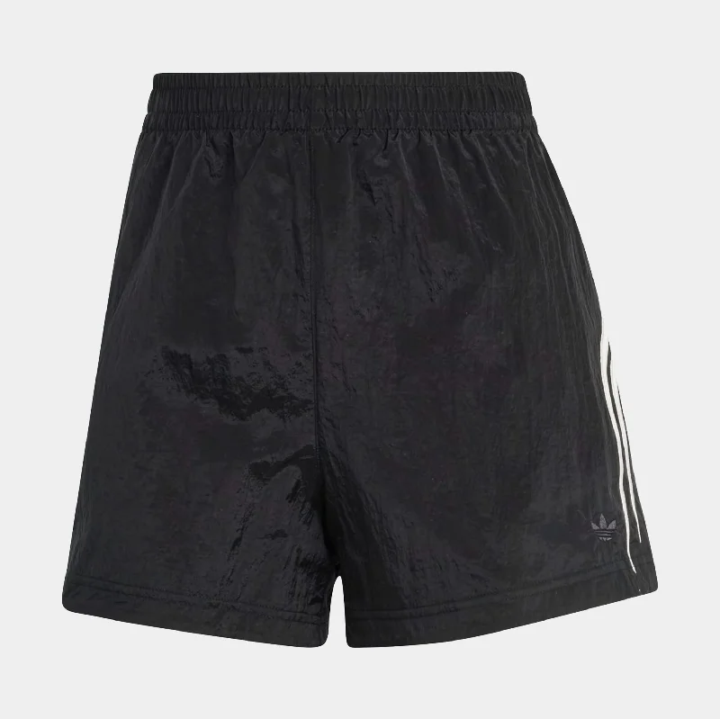 Chic Trend Collection Atlanta Cut Line Nylon Womens Shorts (Black/White)