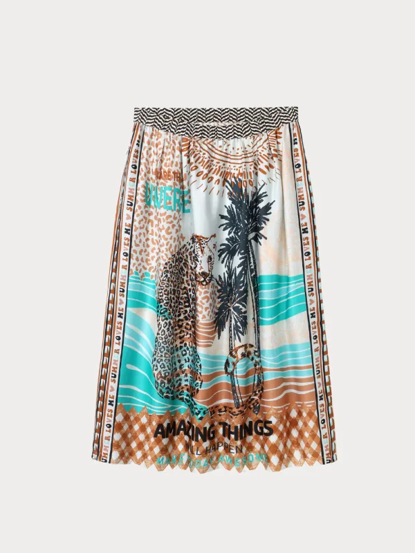 Brand Name Clothing Discount Extravaganza Vanessa Printed Midi Skirt