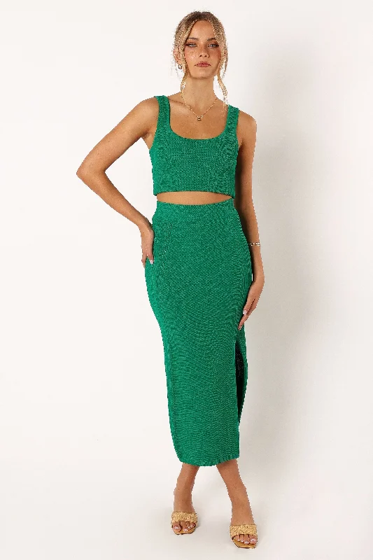 Popular Collection Soji Knitted Skirt - Green