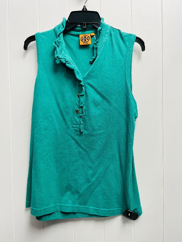 Top Sleeveless By Tory Burch In Green, Size: L