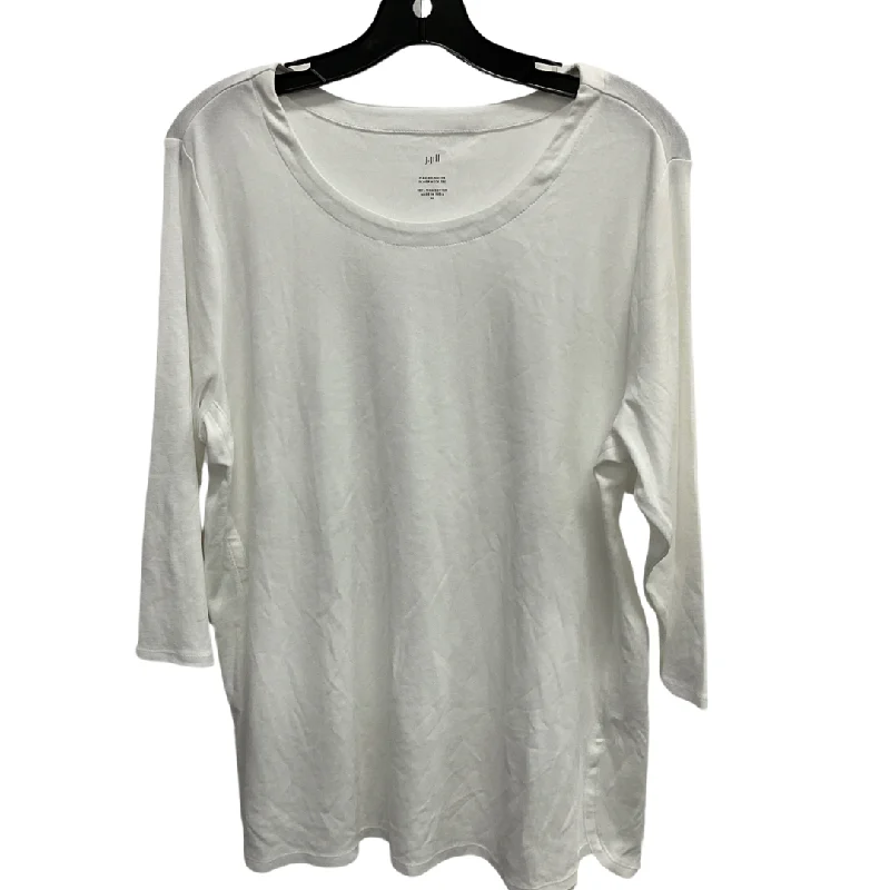 Top 3/4 Sleeve Basic By J. Jill In White, Size: Xl