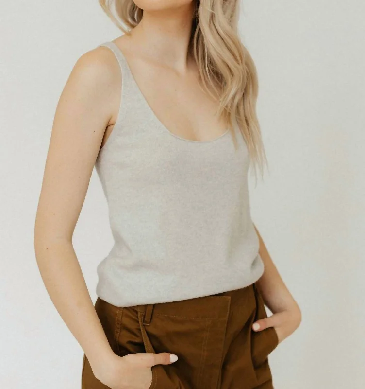 Elevated Style Washable Cashmere Tank Sweater In Light Heather Grey