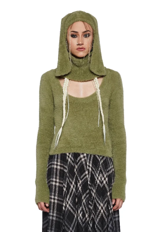 Unleash Your Style Cooler Than You Sweater & Balaclava Set - Green