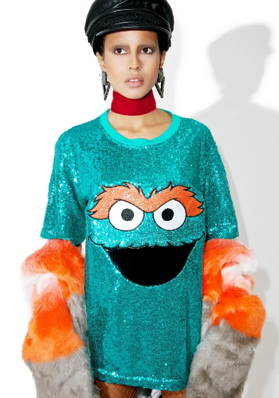 Trendy Street Style Attire Make Ya Scream Sequin Tee