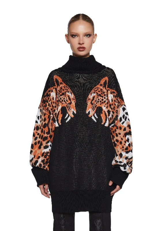 End Of Month Blowout Feline Finesse Oversized Sweater