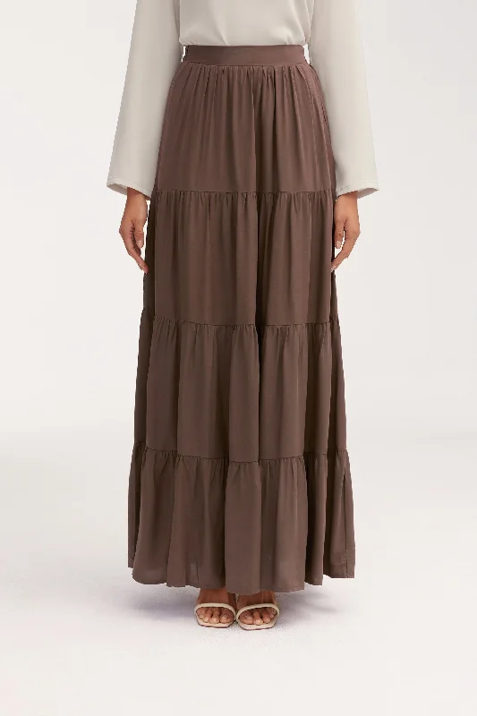 Sleek Design Sana Maxi Skirt - Dark Brown