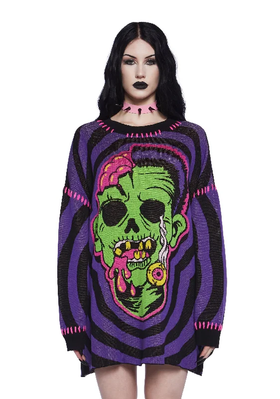 Crazy Price Slashing Ghoulish Gateway Intarsia Sweater