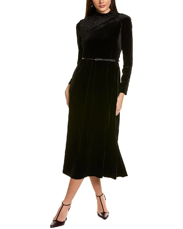 Unleash Your Fashion Anne Klein Burnout Velvet Midi Dress