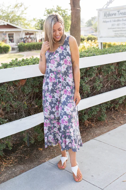 Catch Every Fashion Trend Dusty Floral Midi Dress