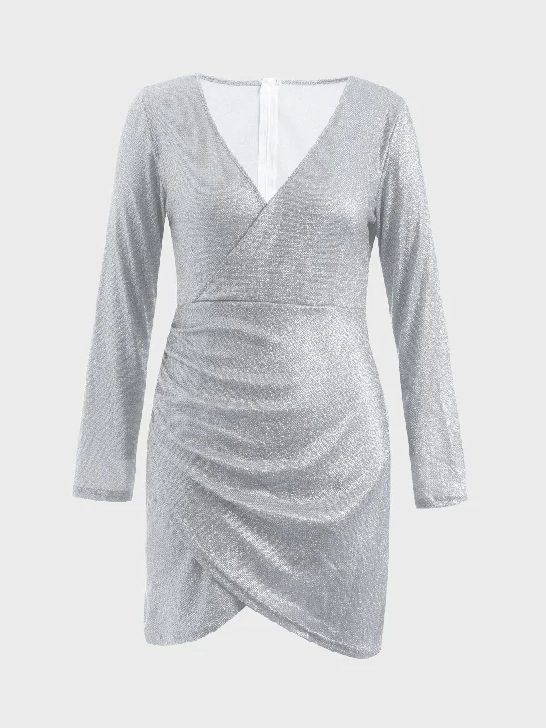 Special Offers, Don't Miss Midsize Asymmetry Wrap Mini Dress