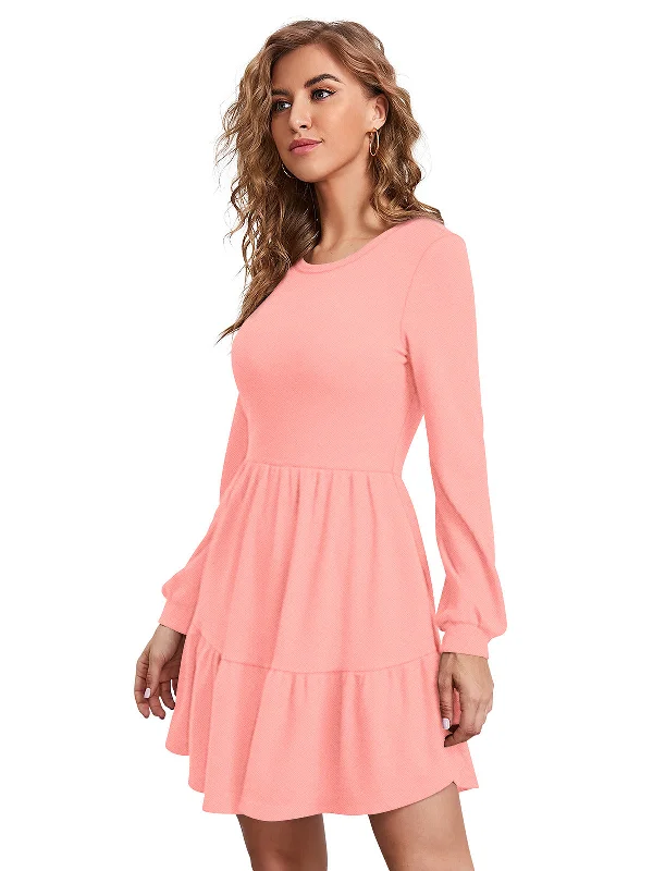 Explore What's New Odette Peach Skater Knit Fabric Dress For Women