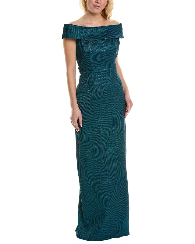 Signature Style Essentials Teri Jon by Rickie Freeman Off-The-Shoulder Gown