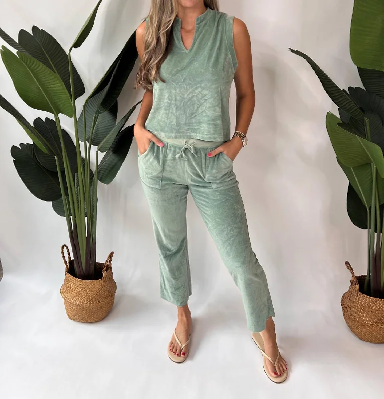 Spring Fashion Cropped Flare Pant In Green