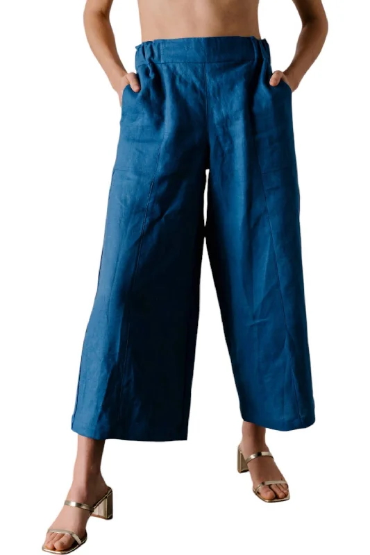 Timeless Elegance Redefined Emil Easy Crop Pants In True Blue