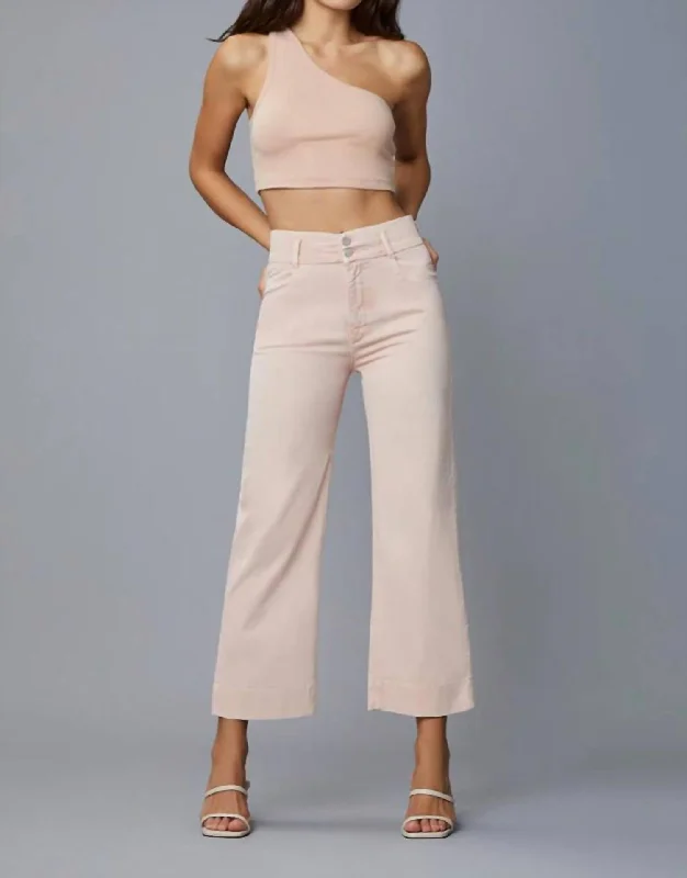 Chic And Edgy Hepburn Wide Leg Jean In Bellini