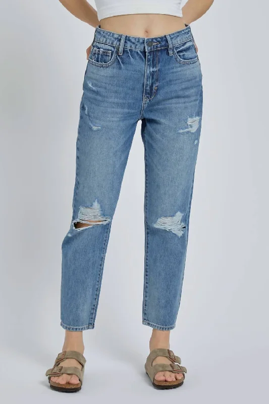 Best Seller Jayce High Rise Straight Crop Jean In Medium Wash