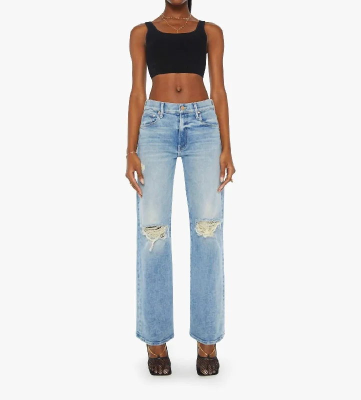 Feminine Soft - Hued Styles Mid Rise Maven Sneak Jean In Peak-A-Boo