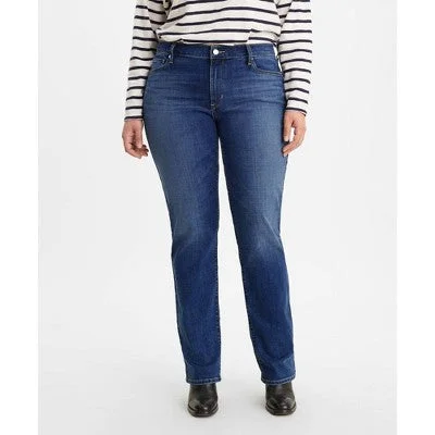 Luxury Fashion New - Levi's Women's Plus Size Mid-Rise Classic Straight Jeans - Lapis Dark Horse 22