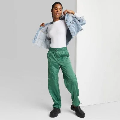 Graceful Movement New - Women's High-Rise Toggle Parachute Pants - Wild Fable Green XXS