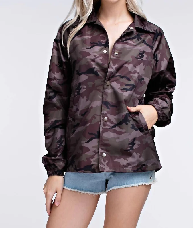 Summer Fashion Camo Coaches Jacket In Gray