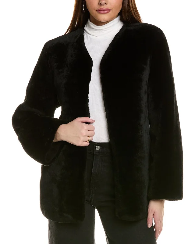 Style Upgrade GORSKI Collarless Shearling Jacket