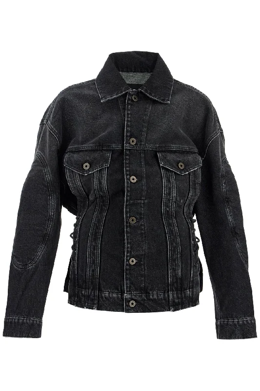 Style Upgrade Jean Paul Gaultier Women's blue Jacket With Laces