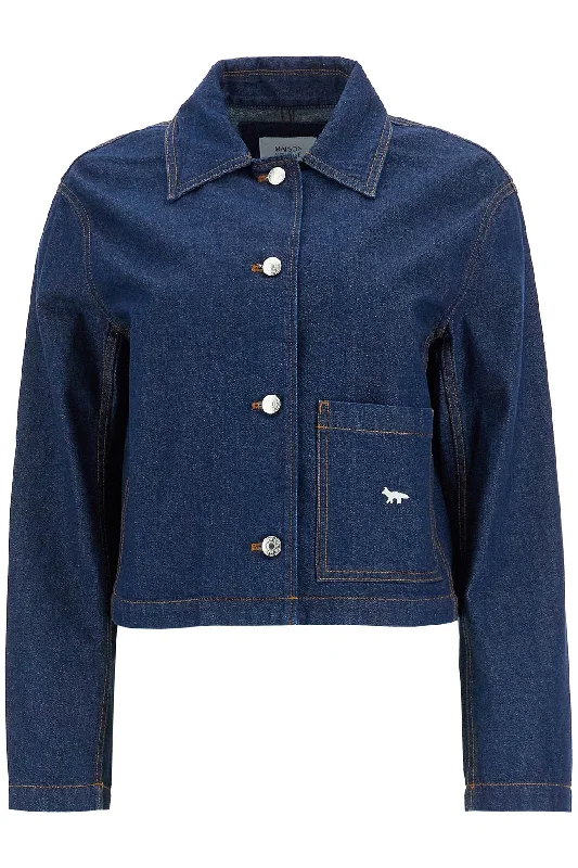 Fashion Forward Outfits Maison Kitsune Women's Cropped blue Jacket For Women