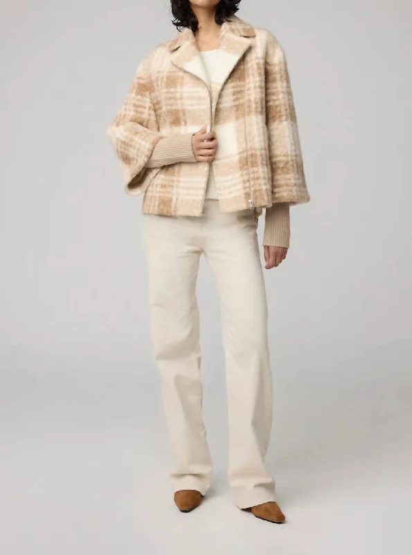 Flowing Silhouette Pauline Plaid Jacket In Hush