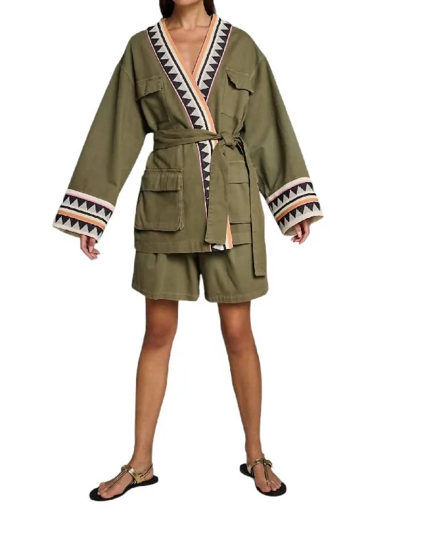 Women's Urban Fashion Sarakiniko Jacket In Khaki Bull