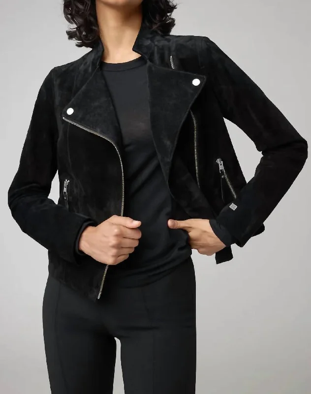 Mid - Week Surprise Saskia Suede Jacket In Black