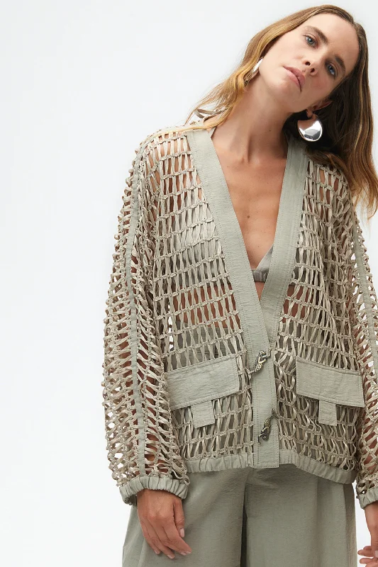 Beat The Heat In Tropical Styles Trimmed Mesh Jacket