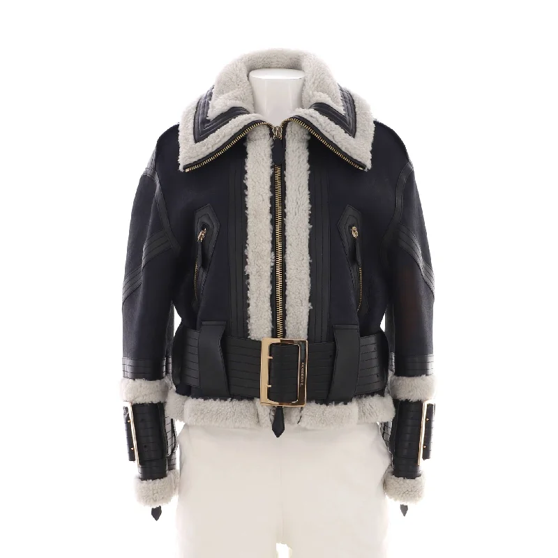 Season Offer Women's Aviator Jacket Leather and Shearling