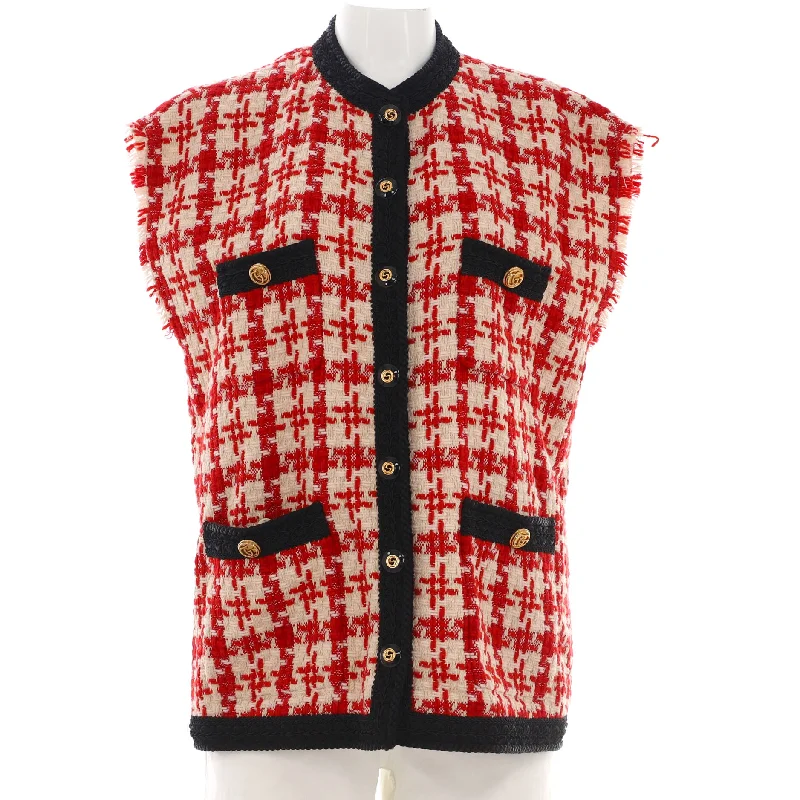 Shop Sale Items Women's Houndstooth Button Up Jacket Tweed