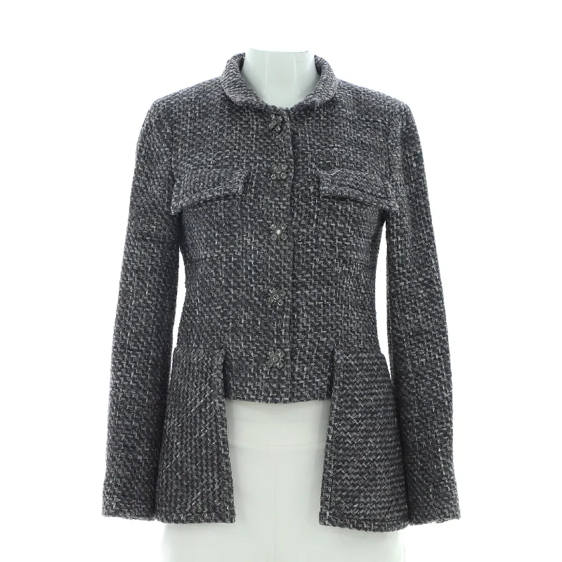 Shop Our Looks Women's Two Pocket Stand Collar Jacket Tweed